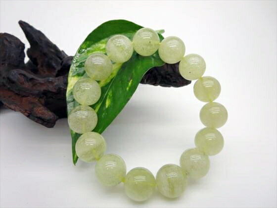 【ブレスレット】リビアングラス品質AAAΦ14.2±0.2mm【鑑定済み】【一点物】