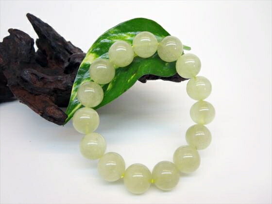 【ブレスレット】リビアングラス品質AAAΦ14.3±0.2mm【鑑定済み】【一点物】