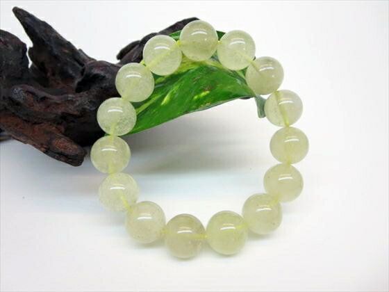 【ブレスレット】リビアングラス品質AAAΦ14.3±0.2mm【鑑定済み】【一点物】