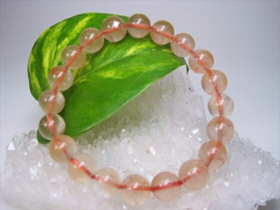 【ブレスレット】ラビットファーレッドルチル(アンフィボールインクォーツ)品質AAAΦ9±0.2mm【鑑定済み】【一点物】