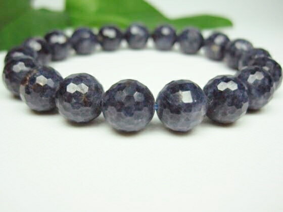 【ブレスレット】サファイア128面カット品質AAAΦ10.2±0.2mm【一点物】