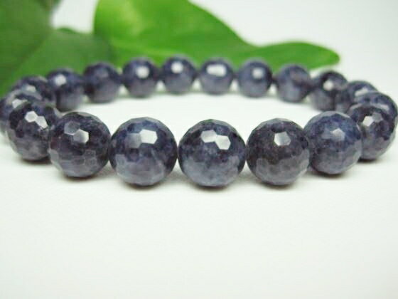 【ブレスレット】サファイア128面カット品質AAAΦ10.5±0.2mm【一点物】