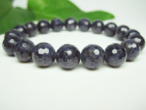 【ブレスレット】サファイア128面カット品質AAAΦ10.2±0.2mm【一点物】