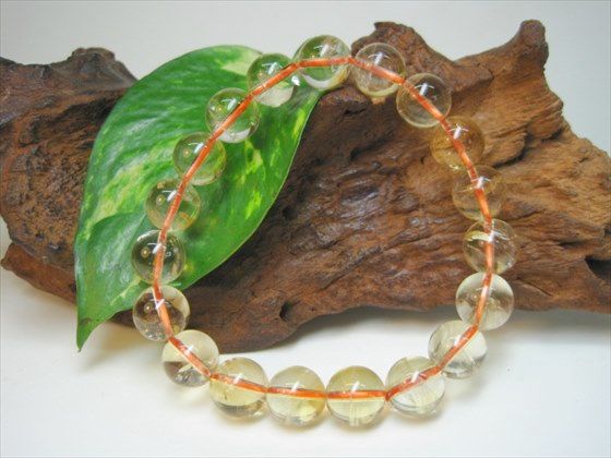 【ブレスレット】天然シトリン品質AAAΦ10.7±0.2mm【一点物】