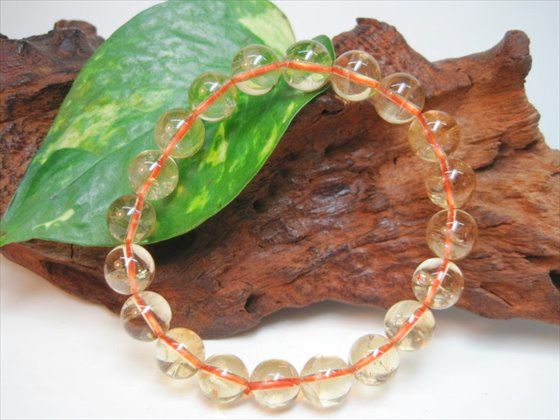 【ブレスレット】天然シトリン品質AAAΦ9.8±0.2mm【一点物】