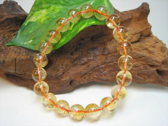 【ブレスレット】天然シトリン品質AAAΦ9.8±0.2mm【一点物】