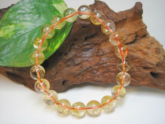 【ブレスレット】天然シトリン品質AAAΦ9.8±0.2mm【一点物】
