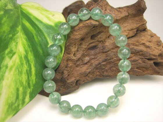 【ブレスレット】グリーンストロベリークォーツ(エピドート)品質AAAΦ8.5±0.2mm【一点物】