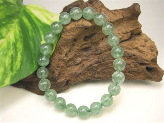 【ブレスレット】グリーンストロベリークォーツ(エピドート)品質AAAΦ8.8±0.2mm【一点物】