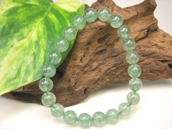 【ブレスレット】グリーンストロベリークォーツ(エピドート)品質AAAΦ8.8±0.2mm【一点物】