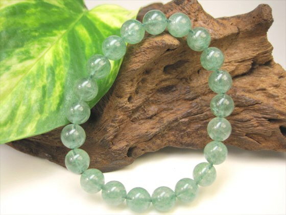 【ブレスレット】グリーンストロベリークォーツ(エピドート)品質AAAΦ9±0.2mm【一点物】