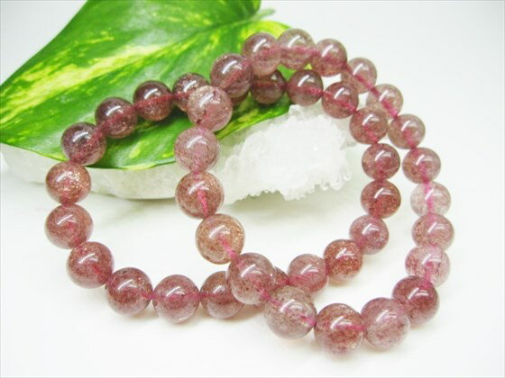 【均一ブレスレット】アフリカンストロベリークォーツ(グレナデンクォーツ)Φ7.8〜9mm