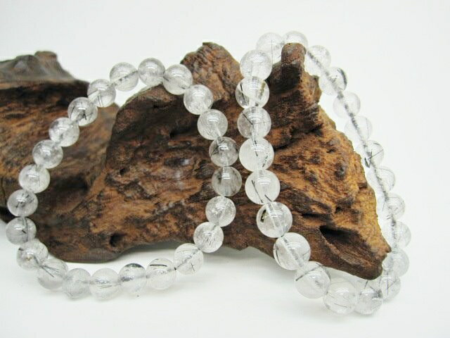 【均一ブレスレット】ブラックルチルクォーツΦ7.5-9mm