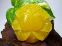 【飾り物】合成樹脂琥珀(アンバー)薔薇53×29mm
