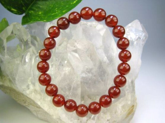 【均一ブレスレット】レッドアゲート(赤メノウ)Φ8±0.2mm