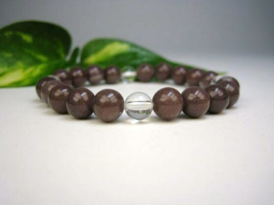 【均一ブレスレット】パープルアベンチュリン+水晶Φ8+Φ7mm