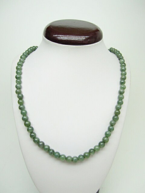 ※訳あり※【ネックレス】翡翠(ジェダイト)Φ6.8-7.8mm【鑑定済み】