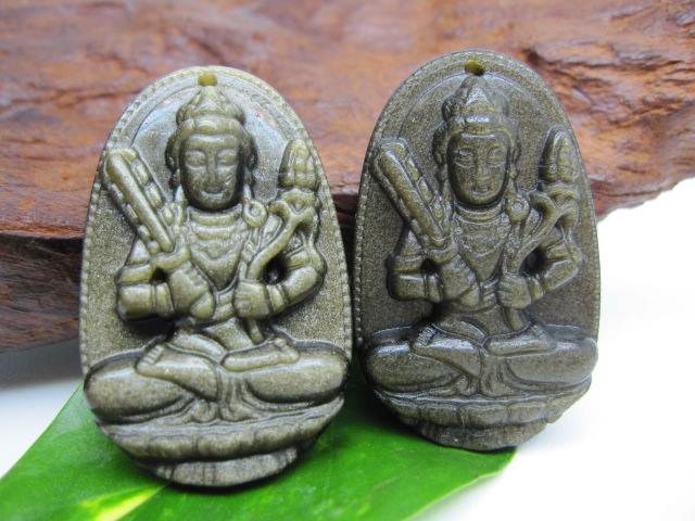 【飾り物】ゴールデンオブシディアン虚空蔵菩薩42×27×11mm