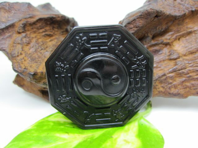 ※訳あり※【飾り物】オブシディアン太極47×11mm