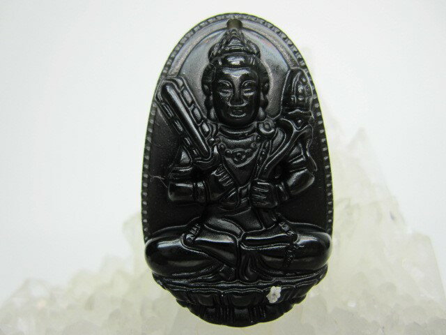 【飾り物】レインボーオブシディアン虚空蔵菩薩37×24×12mm