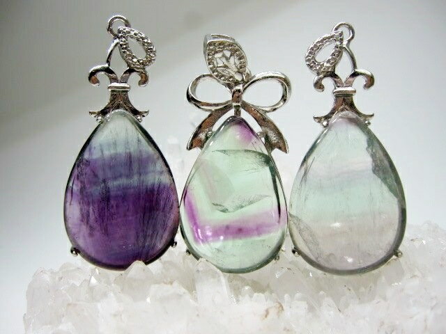 【ペンダントトップ】フローライト28-32×17-27×7-9mm