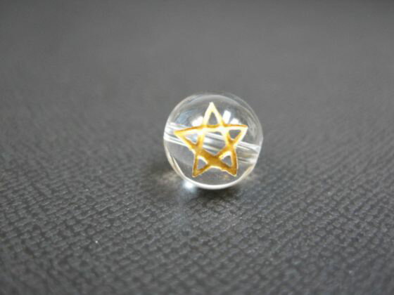 【半連売り:五芒星】水晶Φ10±0.3mm【ゴールド】