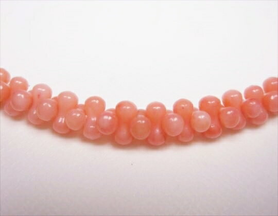 【連売り商品】ピンクコーラル（珊瑚）品質AAAピーナッツカット6×Φ3mm