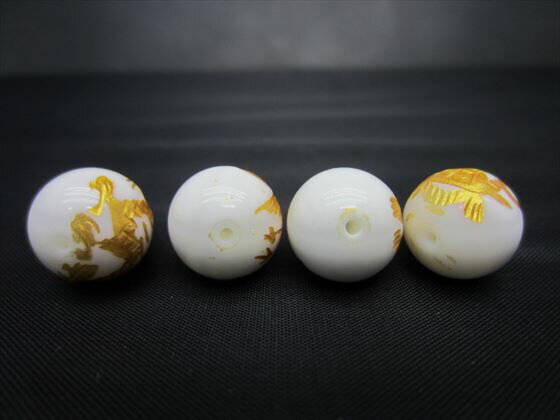 ※訳あり※【四神獣王：4種セット】シャク石Φ10±0.5mm【ゴールド】