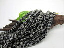 【半連売り商品】金銭鈎天珠・黒Φ8±0.2mm