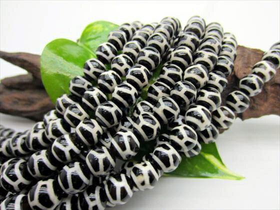 【半連売り商品】亀甲長寿天珠・黒Φ8±0.2mm