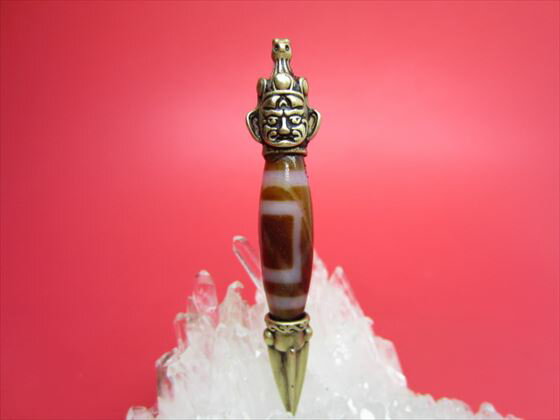 【チベット製品:ペンダントトップ】天地天珠降魔杵64×9mm【一点物】