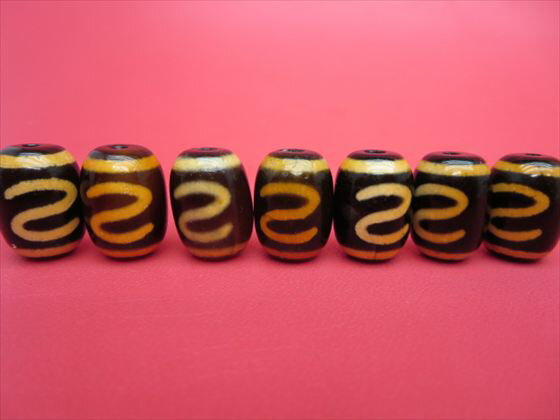 【チベット天珠】金銭鈎天珠約17.5×13±0.5mm