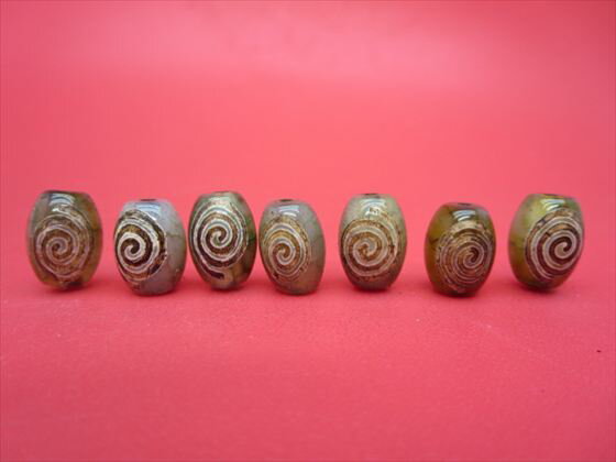 【チベット高級龍紋天珠】龍鈎天珠14×10mm【4粒SET】