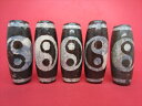 【チベット天珠】太極天珠約45×18mm【2粒SET】