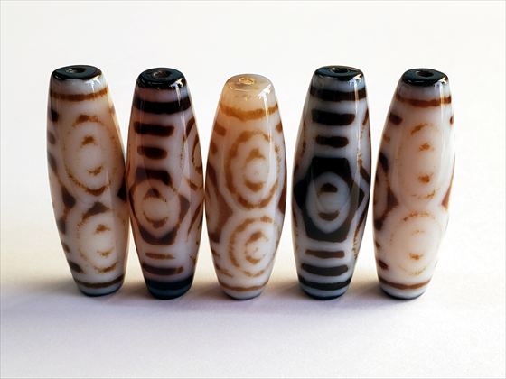 ※訳あり※【チベット高級至純天珠】龍眼天珠38×12±1mm【2粒SET】