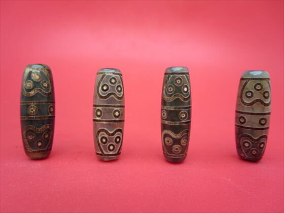 【チベット高級龍紋天珠】十七眼天珠30×10mm【2粒SET】