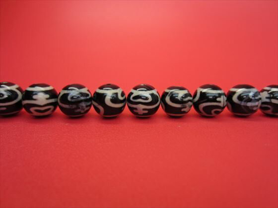 ※特価※【チベット天珠】蓮花寶瓶天珠Φ12.2±0.2mm【10粒SET】