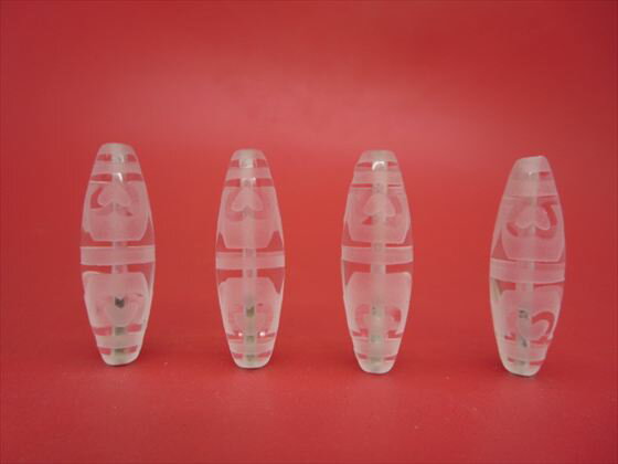 【チベット水晶天珠】虎牙蓮花天珠38×12±1mm