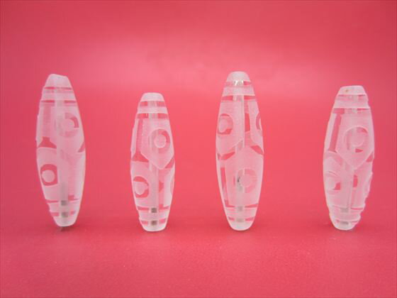 【チベット水晶天珠】亀甲六眼天珠34〜38×11±0.5mm