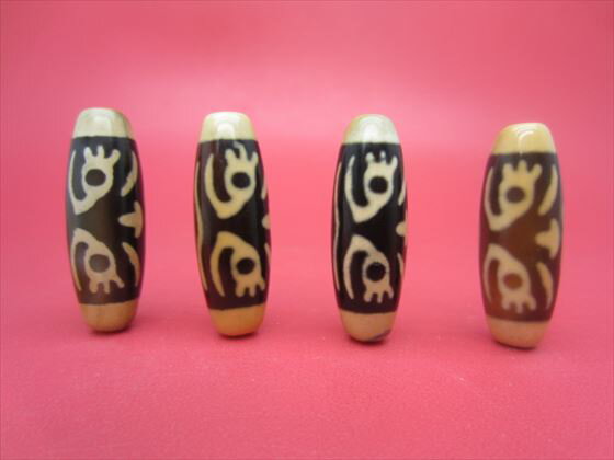 【チベット天珠】札基拉姆(ザキラム)天珠油潤加工37×13mm