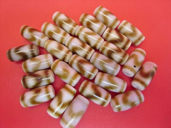 【チベット天珠】虎牙天珠20×10mm【4粒SET】