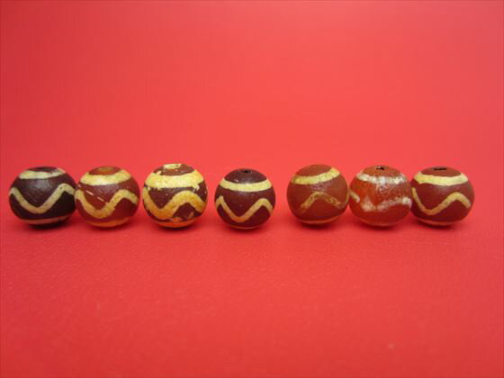 ※訳あり※【チベット天珠】水紋天珠Φ10±0.2mm【4粒SET・馬蹄痕】