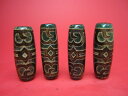 【チベット高級天珠】蓮師法帽天珠【2粒SET】30×10mm