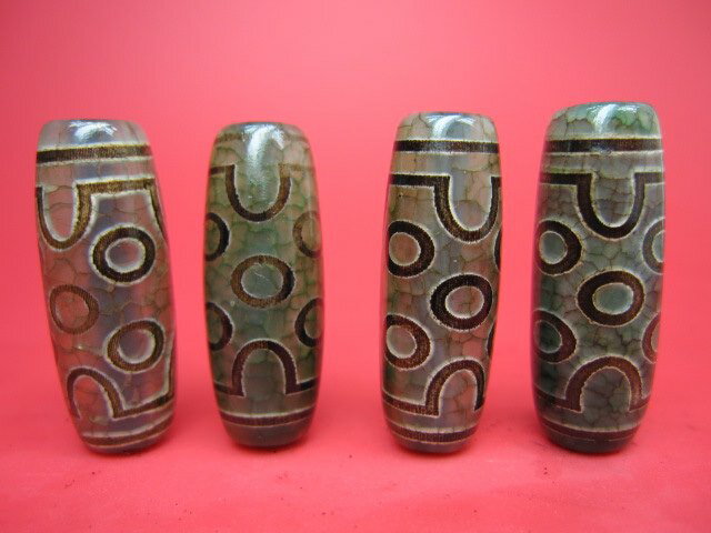 ※訳あり※【チベット天珠】七眼天珠30×10±2mm【2粒SET】