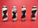 【チベット天珠】閃電五眼天珠・白38×13mm【2粒SET】