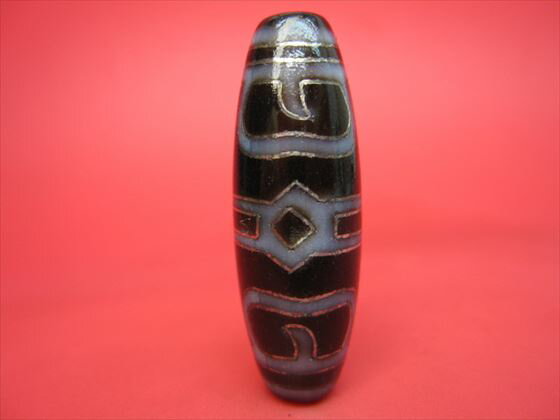 【チベット銀線天珠】蓮師法帽天珠ハンドメイド【馬蹄痕】【一点物】