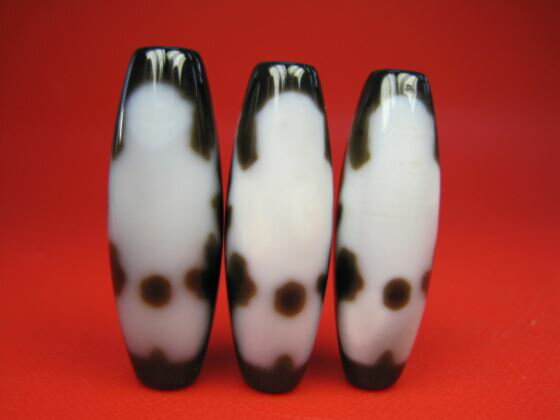 【チベット高級至純天珠】三面大黒天天珠36-38×12mm