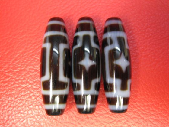 【チベット高級至純天珠】平安十字仏天珠38×12mm