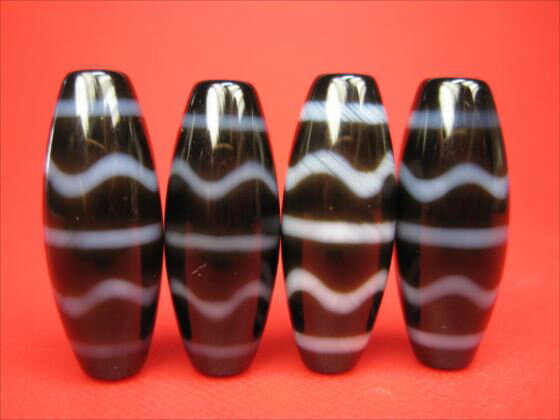 【チベット高級至純天珠】水紋天珠30×12mm