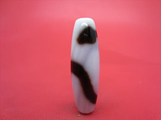 【チベット高級天珠】白蛇天珠・白約37×11.6mm【一点物】